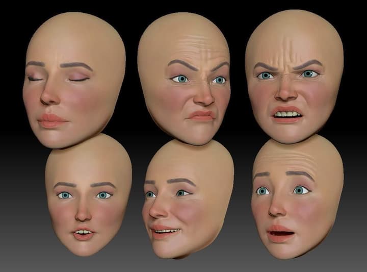 Furhat Female realistic face, Blendshapes